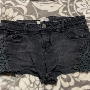 Black jean shorts